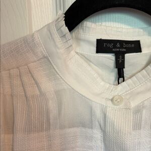 rag & bone Jordan Textured White Blouse